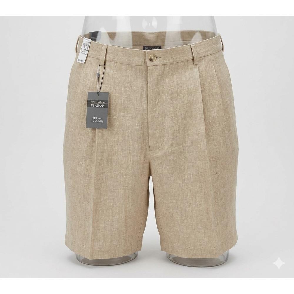 Jos A Bank Men's Camel Color Linen Casual Shorts. New With Tags. Size 42